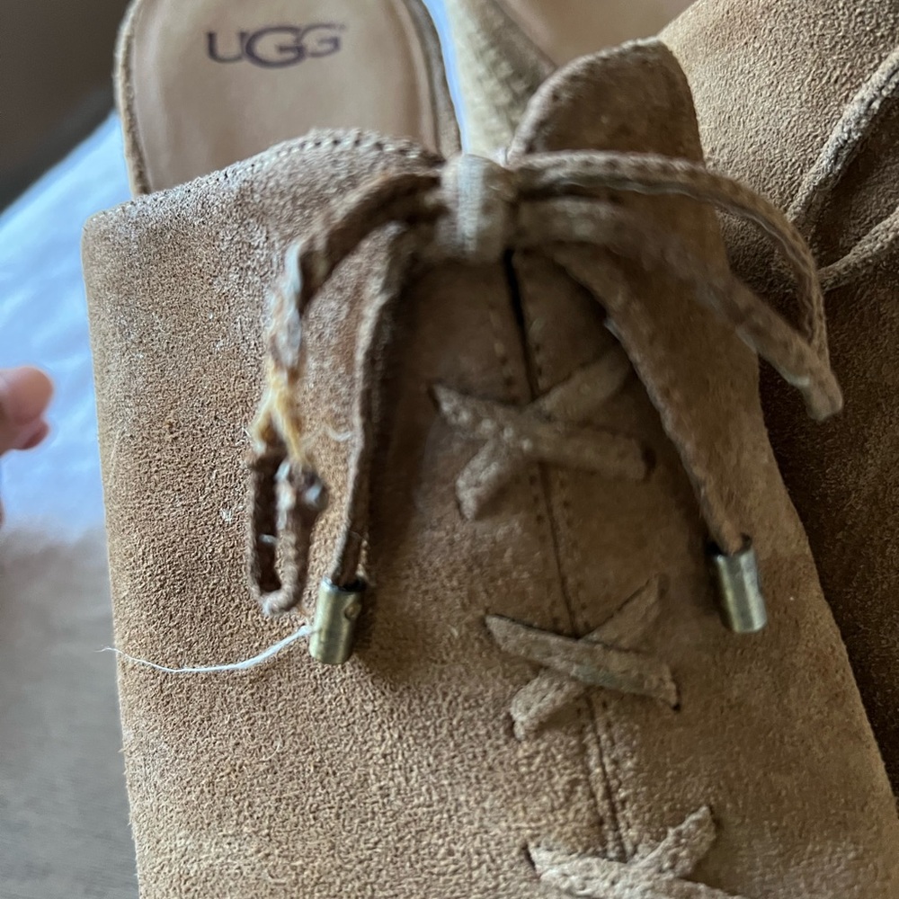 UGG Women's Brown Suede Slide Sandals - Picture 9 of 11